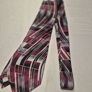 Pierre Cardin Abstract Red and Black Tie